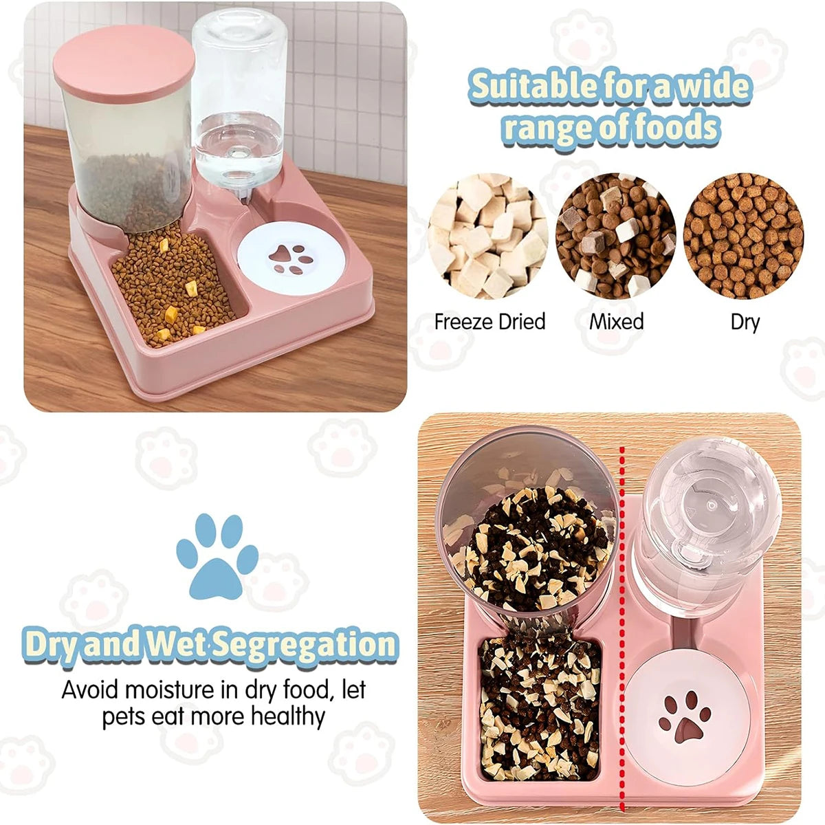 2-in-1 Gravity Pet Feeder & Waterer Station