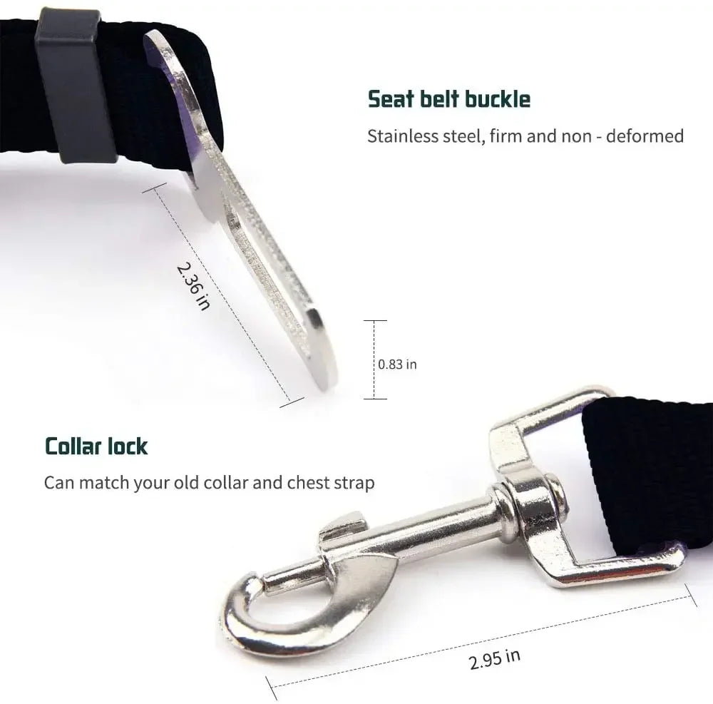 Adjustable Heavy-Duty Pet
Safety Car Seat Belt