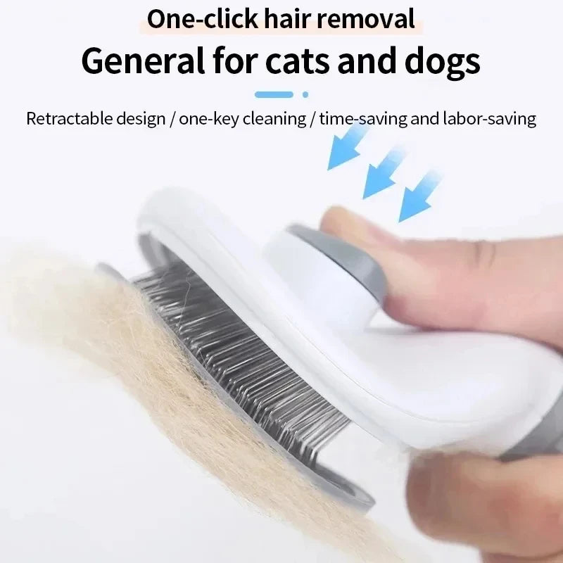 Self-Cleaning Pet Grooming
& Dematting Brush