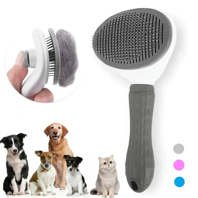 Self-Cleaning Pet Grooming
& Dematting Brush