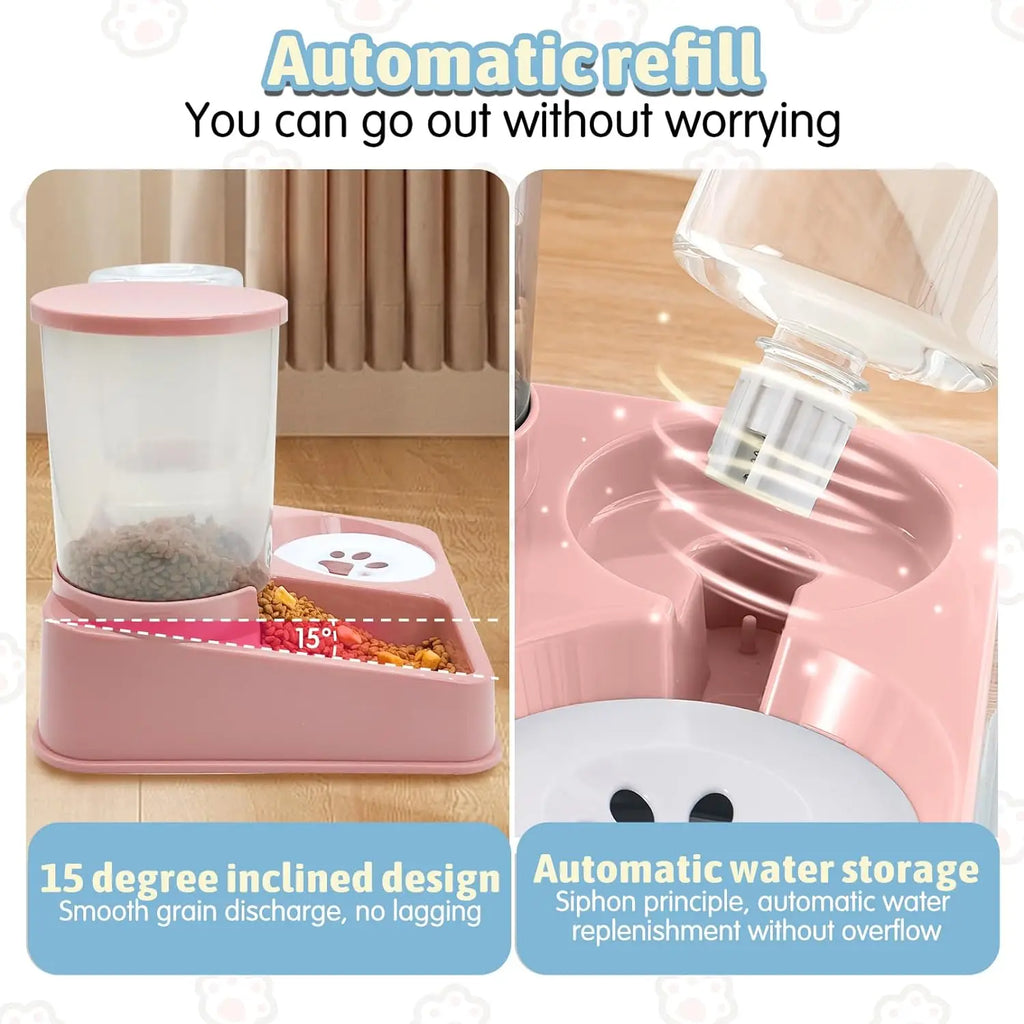 2-in-1 Gravity Pet Feeder & Waterer Station
