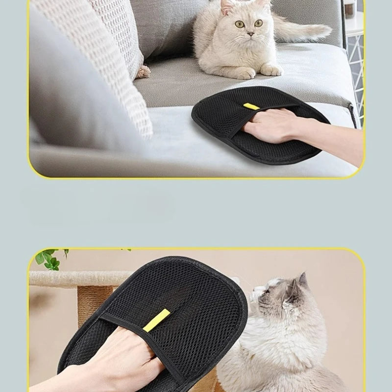 Washable Pet Hair Removal Grooming Gloves (Pair)